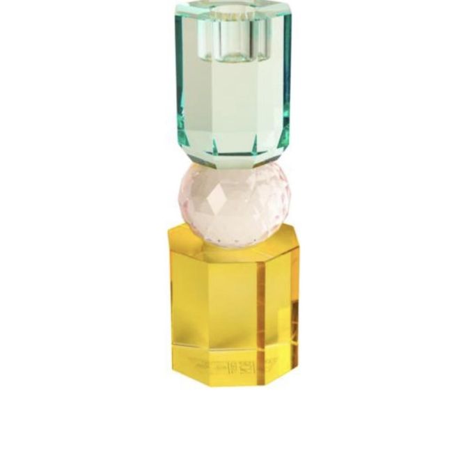 Hovedbilde Crystal lysestake yellow pink light mint