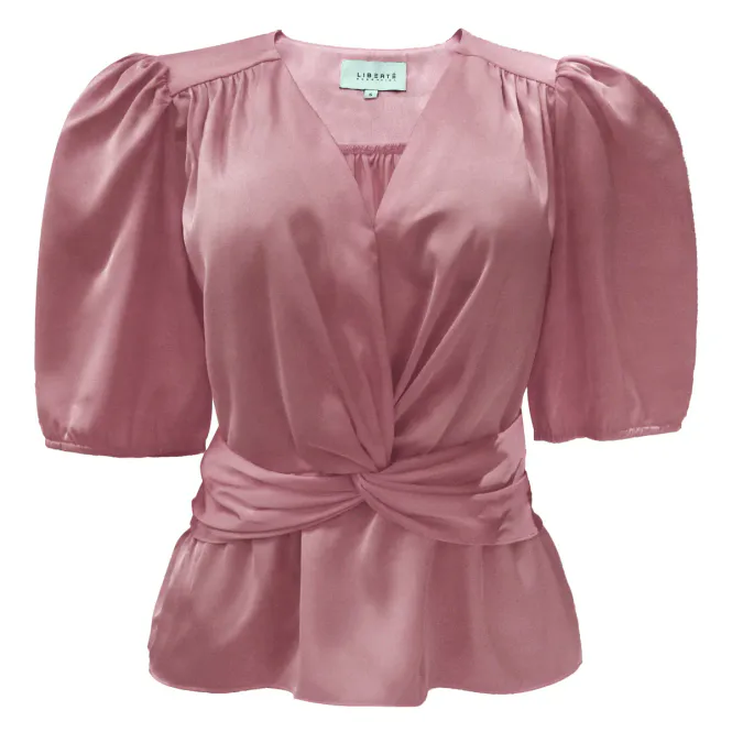 Hovedbilde TIKI SS TWIST-BLUSE - DUSTY ROSE