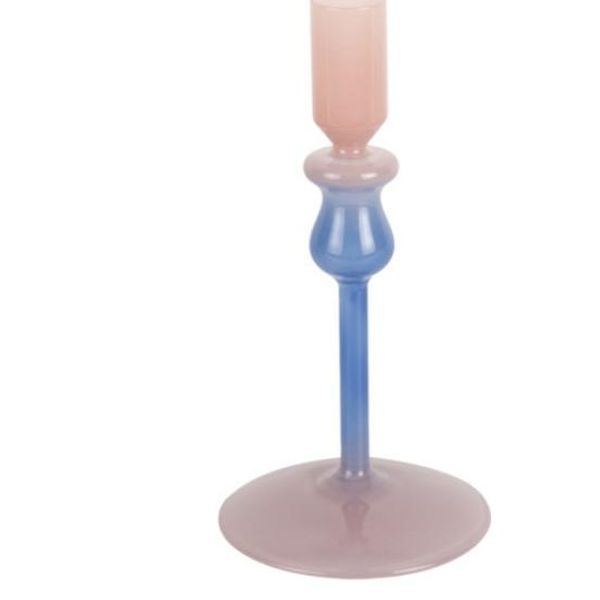 Hovedbilde Candle holder duo small soft pink cobalt blue