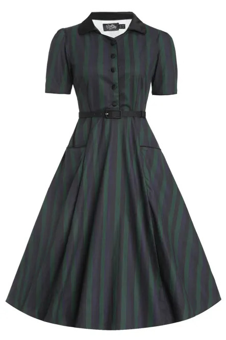 Hovedbilde Black green stripe dress