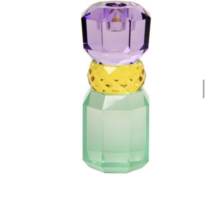 Hovedbilde Krystall lysestake mint yellow violet 2
