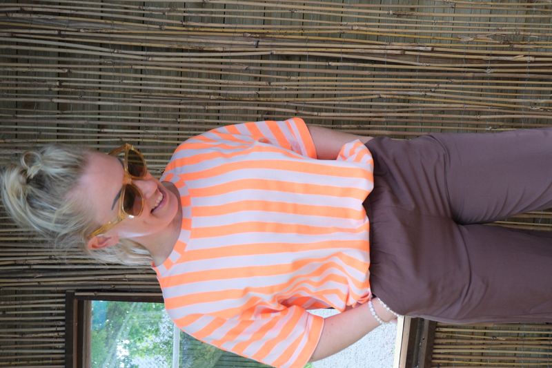 Orange strip t-shirt
