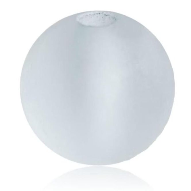 Hovedbilde stor kule frost hvit 6 cm