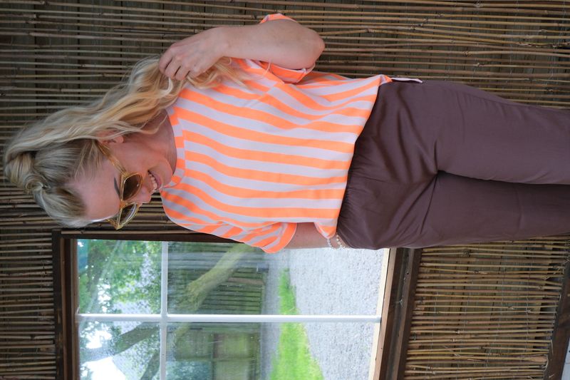 Orange strip t-shirt