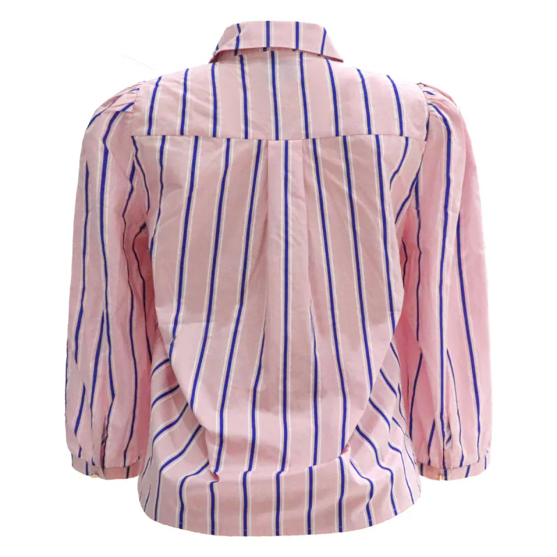 Flora blouse rose blue strip