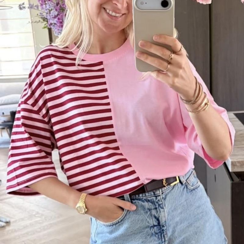 Azzurro Burgundy/ pink t-shirt