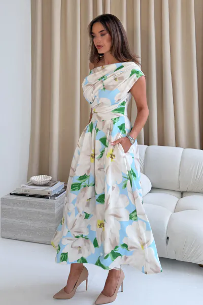 Hovedbilde Betty flower blue green dress